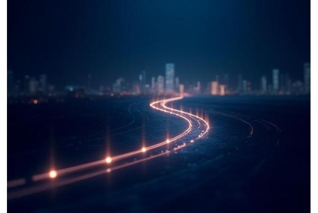 A winding road illustrating a timeline with key milestones marked