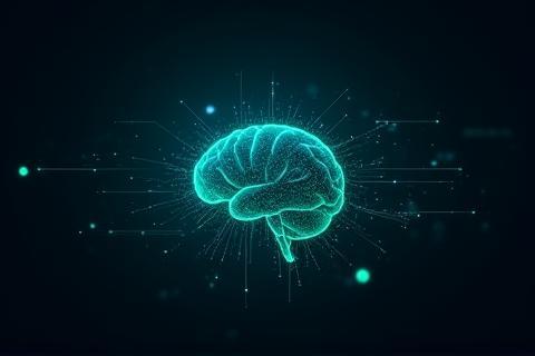 Abstract representation of AI innovation with glowing neural networks