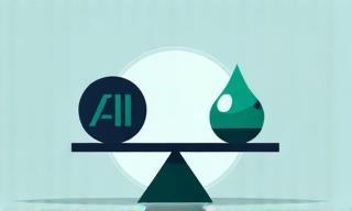 Abstract image of ethical AI, balancing data and human values