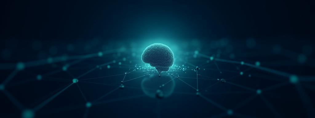 Abstract representation of AI data flowing, symbolizing insights and trends