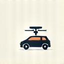 Modern icon representing autonomous systems, with a robotic arm or self-driving symbol, in Urbigandora brand colors.