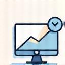 Modern icon representing predictive analytics, with a trend line graph and forecast, in Urbigandora brand colors.